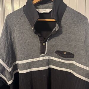 Men's Classics by Palmland Long-Sleeve Polo – Gray & Black Striped Knit
